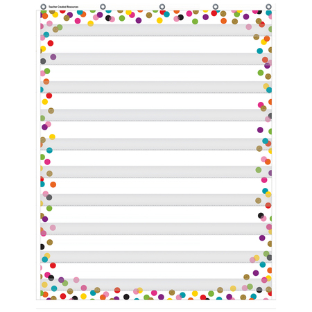 TEACHER CREATED RESOURCES Confetti 10 Pocket Chart, 34in x 44in 20328